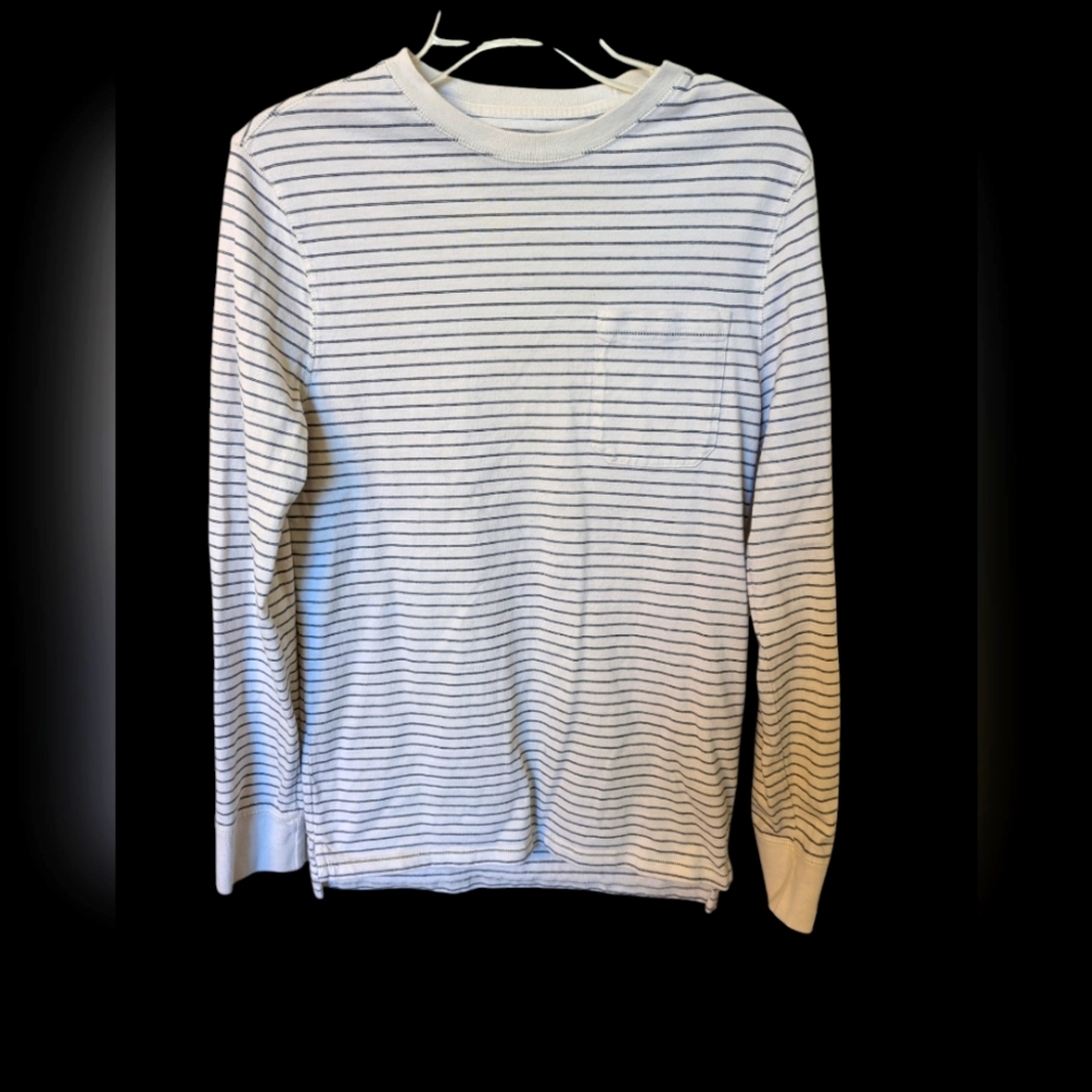 Goodfellow & Co Navy and White Striped Long Sleeve Tee